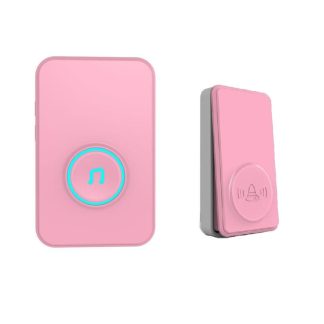 Sonnette de musique sans fil auto-alimentee longue distance auto-generatrice non Batterie rose EU US prise - EU Plug