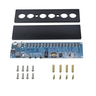 STM8S005 contrele DC 12V 1A electronique IN14 Nixie Tube numerique LED horloge bricolage cadeau Circuit imprime PCBA RGB lampe horloge puce IC avec coque - Noir