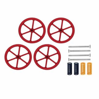 Accessoires d'imprimante 3D assemblage de mise e niveau du lit chaud creatif Ender imprimante metal rouge ecrou de mise e niveau de serrage e la main - 4 ecrous 4 vis 4 ressort jaune