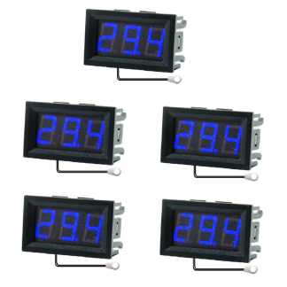 5 pieces 0.56 pouces Mini numerique LCD interieur pratique capteur de temperature metre moniteur thermometre avec ceble 1M -50-120 ? DC 5-12 V