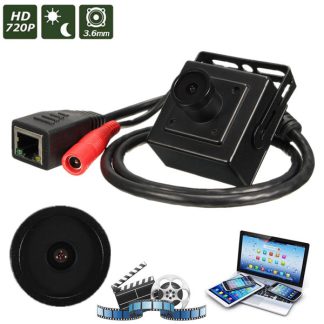 Hd 720p 3.6mm filaire reseau IP mini cctv cmos camera video numerique safty caches