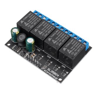 Bouton de Module de relais autobloquant bistable 4 canaux 12V Carte de commutation de commande de bas niveau MCU