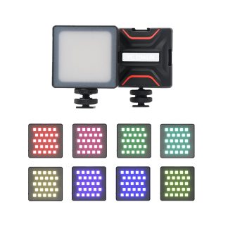 YC oignon BROWNIE RGB LED lumiere video 3200K-6000K Mini lumiere photographie Studio video lumiere de remplissage e intensite variable pour appareil photo reflex numerique telephone portable diffusion en direct - Noir cct
