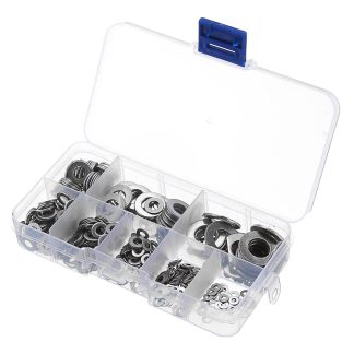 1500pcs M2 M2.5 M3 M4 M5 M6 M8 M10 Kit Assortiment de rondelles plates en acier inoxydable metriques