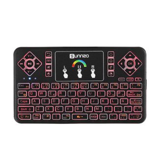 SUNNZO Q9 Air Mouse Version Espagnole Sans Fil Colorful Retro-eclaire 2.4GHz Touchpad Mini Clavier