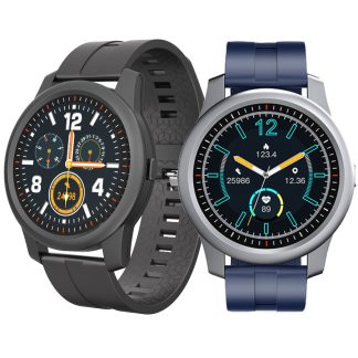 [bluetooth 5.0] ELEPHONE R8 1,3 pouces 360 * 360 HD Resolution ecran tactile complet Frequence cardiaque Pression arterielle Moniteur d'oxygene Affichage meteo Montre intelligente - Bleu