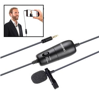 SHOUFEI S2 Microphone professionnel 6 M Lavalier enregistreur Audio stereo Interview Clip Microphone pour appareil photo Smartphone ordinateur portable DSLR - Rouge