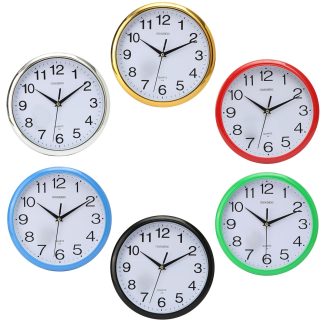 Quartz Grand Vintage Ronde Moderne Maison Chambre Retro Temps Cuisine Horloge Murale - Bleu