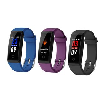 XANES W8 0.96 "TFT ecran couleur IP67 montre intelligente etanche moniteur de frequence cardiaque Sport Bracelet intelligent - Violet
