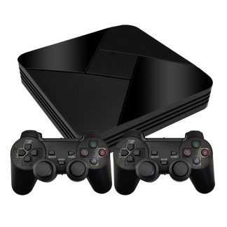 Powkiddy B-01 64GB 128 Go 40000 Jeux Console de jeux TV retro 2.4G Wifi Android 7.1 TV Box pour PS1 N64 ATARI MD FC Classic Jeux Support de lecteur Telecharger des jeux GameBox - 64G Ceble