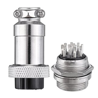 5pcs GX20 12 Broches 20mm Mele et Femelle Fil Panneau Connecteur Circulaire Aviation Socket Plug