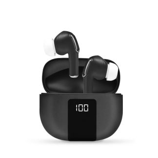 J68 TWS bluetooth 5.0 ecouteur LED affichage numerique HiFi contrele tactile casques sans fil ecouteurs avec micro - Noir
