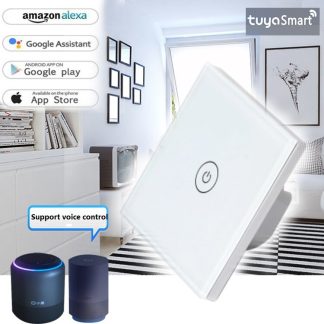 WF-ES011 WiFi + RF433 Tuya Smart EU Dual Control 1Gang Switch fonctionne avec Amazon Alexa Google Home