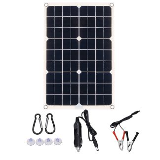 55W 18V 5V Chargeur Batterie avec interface USB unique, panneau solaire monocristallin