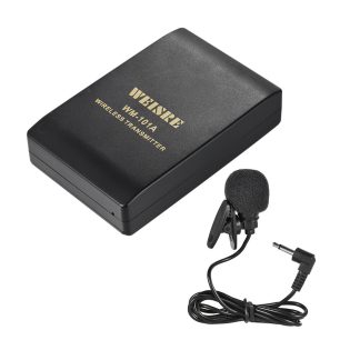 Bakeey KM-208 emetteur FM sans fil recepteur Lavalier pince e revers Microphone systeme de micro 20M portee de reception - Noir