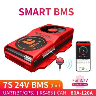 DALY BMS 7S 24V 80A 100A 120A 18650 Smart BMS Lithium Batterie carte de Protection tension de charge 29.4V BMS PCM pour velo electrique avec ventilateur - 100a com uart bt