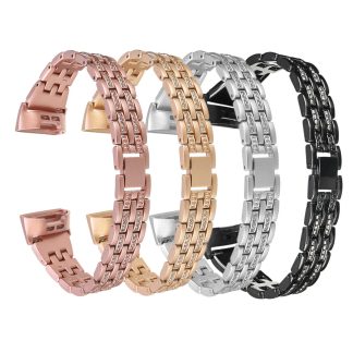 Montre de remplacement en acier inoxydable Bakeey Crystal Bande pour montre intelligente Fitbit Charge 3 - 003