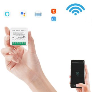 SMATRUL 16A 10A MINI commutateur WiFi Tuya lumiere LED Module de poussee de vie intelligente prend en charge la minuterie de relais vocal APP 2 voies Google Home Alexa - 10A