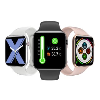 [BT 5.0] Rollme Air Pro 1.54 pouces Mesure de la temperature corporelle Bracelet ultra mince Moniteur de pression arterielle Moniteur d'oxygene Prevision meteorologique Montre intelligente - Noir