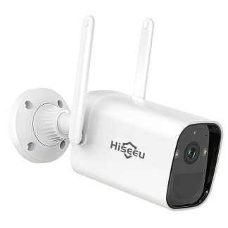 Hiseeu C40 3MP HD Securite exterieure IP Batterie Camera Vision nocturne 14400mAh Batterie Camera PIR Detection de mouvement Moniteur audio bidirectionnel pour bebe