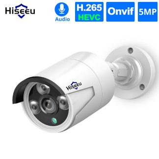 Hiseeu HB615 H.265 5MP camera IP de securite POE ONVIF exterieur etanche IP66 CCTV P2P camera video