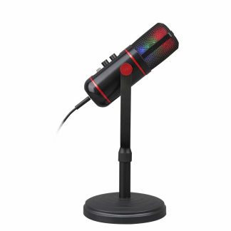 Microphone USB Bakeey MC-200 avec microphone capacitif e lumiere respiratoire RVB pour Studio d'enregistrement en direct - Noir