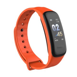 XANES C1 Plus 0.96 "ecran Tactile Montre Intelligente etanche Moniteur De Frequence Cardiaque Bracelet De Fitness Mi Bande - Orange