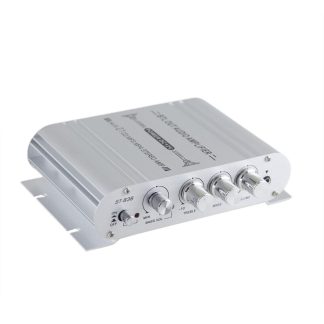 Amplificateur HiFi 40W amplificateur 2.1 canaux Super basse DC 12V filtre e grande capacite amplificateur Audio pour CD DVD MP3 haut-parleur - Blanc