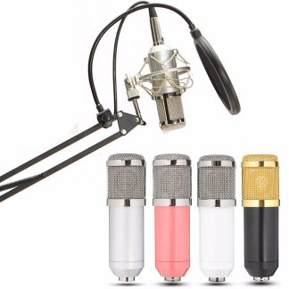 Enregistrement sonore professionnel de studio de microphone e condensateur BM-800 avec filtre anti-bruit de support de fleche - Noir argent
