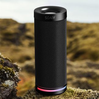 SOAIY E12 Haut-parleur bluetooth Colorful LED Haut-parleur sans fil Deep Bass Sound Music Box Subwoofer Portable Support de haut-parleur exterieur TWS FM - Standard 10 W