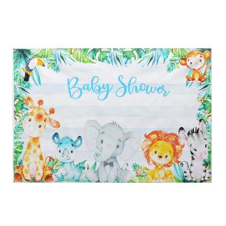 Vinyle Jungle animaux fond bebe douche toile de fond photographie accessoire pour fete d'anniversaire decoration photographie Studio - 250 * 180 CM