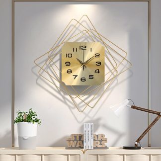 50 CM nordique minimaliste horloge lumiere luxe horloge murale chambre salon menage metal silencieux horloge murale