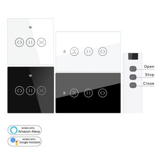 MoesHouse US EU WiFi RF433 Smart Touch rideau stores e rouleau interrupteur de moteur Tuya Smart Life App telecommande fonctionne avec Alexa Google Home - #1