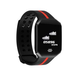 Goral B07 1.0 pouces longue veille tension arterielle moniteur de frequence cardiaque Fitness Tracker Bracelet intelligent - Rouge