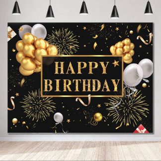 150x100CM 220x150CM 250x180CM vinyle peint e la bombe ballons dores etoiles photographie toile de fond fond decoration de fete d'anniversaire - 250 x 180 cm