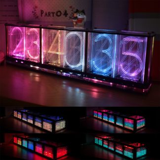 Geekcreite Bigger Display DIY Imitate Glow Clock Kit Horloge e tube lumineux RVB polychrome LED Kit de spectre musical - les pieces