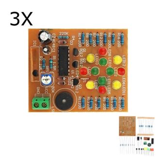 3Pcs DIY CD4060 Musique LED Light Kit Formation electronique DC 3V-5V
