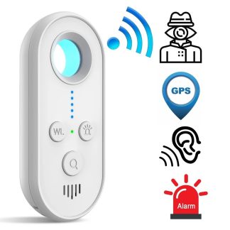 Alarme personnelle Camera sans fil cachee Detecteur d'espions portable Profesioneel LED Detecteur infrarouge Anti-voleur Anti-positionnement Detecteur infrarouge Alarme avec 8 lumieres laser LEDs