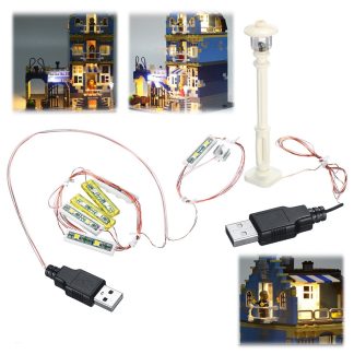 Bricolage LED Kit d'eclairage leger uniquement pour LEGO 10190 modele de blocs de construction de magasin de peche