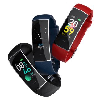 Bakeey KH20 bluetooth 5.0 bracelet frequence cardiaque moniteur de pression arterielle USB charge musique camera contrele montre intelligente - violet