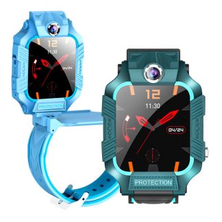 Bakeey Z8 Montre intelligente ecran tactile de 1,44 pouces Suivi de positionnement LBS SOS Double camera rotative avant + arriere IP67 Montre intelligente etanche pour enfants Telephone - Rouge