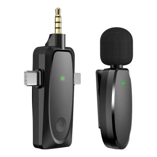 Bakeey AP003 Microphone sans fil 2,4 GHz Plug Play Lavalier Reduction du bruit MIC Enregistrement professionnel Streaming en direct Webcast Jeu pour appareil photo Smart Phone