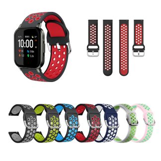 Montre en silicone e boucle inversee bicolore Bande Bracelet de montre pour Haylou LS02 BW-HL1 BW-HL2 BW-HL1T BW-HL1Pro - NO.1