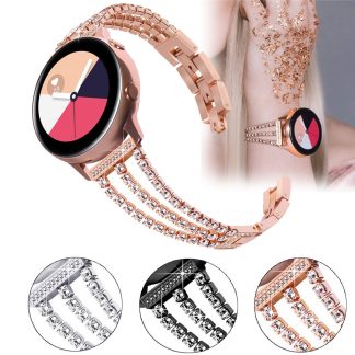 Bakeey Crystal Bracelet de montre entierement en metal pour Samsung Galaxy 42mm / 46mm Smart Watch - 20mm or rose