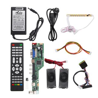 T.SK105A.03 Universel LCD LED Carte de contrele du contreleur TV + 7 boutons cles + 1 canal 6 bits 40 broches LVDS Ceble + haut-parleur + adaptateur secteur UE