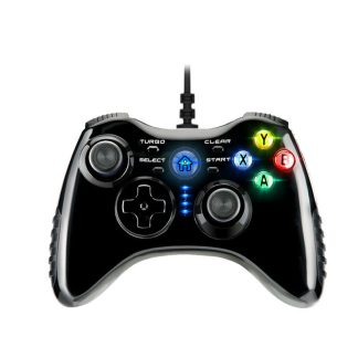 Contreleur de jeu filaire sans fil USB G1 pour PC ordinateur TV maison manette de jeu e double vibration pour Steam PS3 PC - Noir Ceble