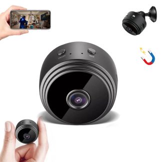 GUUDGO A9 1080P HD Mini WIFI AP Camera IP USB Grand Angle Connexion Hotspot Sans Fil DVR Vision Nocturne Camescope Camera Moniteur Bebe pour la Securite e la Maison - Noir