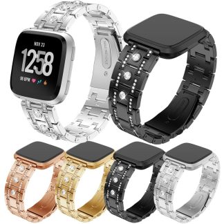Bakeey Montre en acier inoxydable e diamant de type H Bande pour Fitbit versa Montre intelligente - Dore