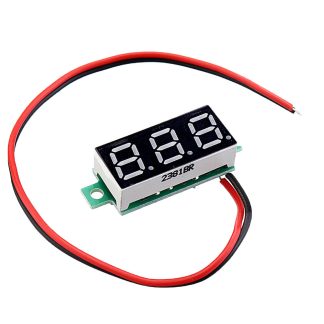 10 pieces 0,28 pouces e deux fils 2.5-30 V affichage rouge numerique voltmetre cc voltmetre reglable