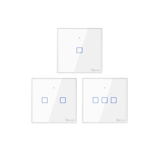 SONOFFe T1 EU/UK AC 100-240V 1/2/3 Gang TX Series Interrupteur mural WIFI 433Mhz RF Telecommande Wifi Interrupteur Smart Home Switch Fonctionne avec Alexa Google Home - Royaume-Uni 1Gang
